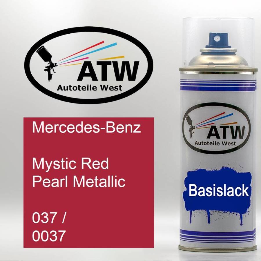 Mercedes-Benz, Mystic Red Pearl Metallic, 037 / 0037: 400ml Sprühdose, von ATW Autoteile West.